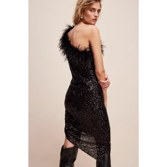 Free People x‎ Amanda Uprichard Kieran Dress Sequin Black - Picture 4 of 8